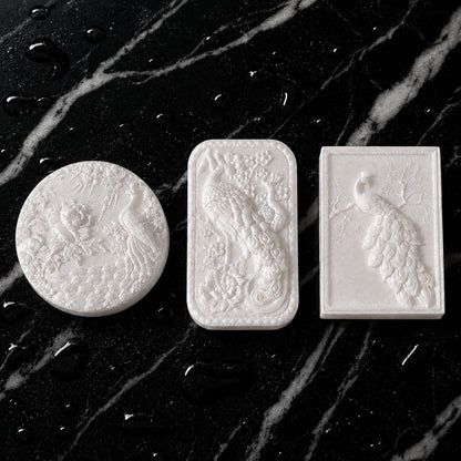 MOONLIT TRYST "PEACOCK PROMENADE" TUSSAH SILK GUEST SOAPS - Southern Luxe Savon