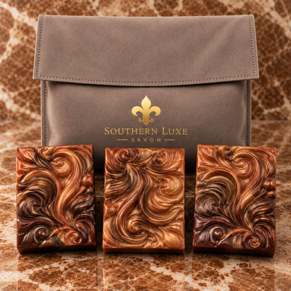 EMBER EMBRACE TUSSAH SILK "AUTUMN EMBERS" GUEST SOAPS - Southern Luxe Savon