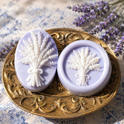 Natural luxury French Lavender cameo guest soaps handcrafted with lavender essential oil from Provence by Southern Luxe Savon
