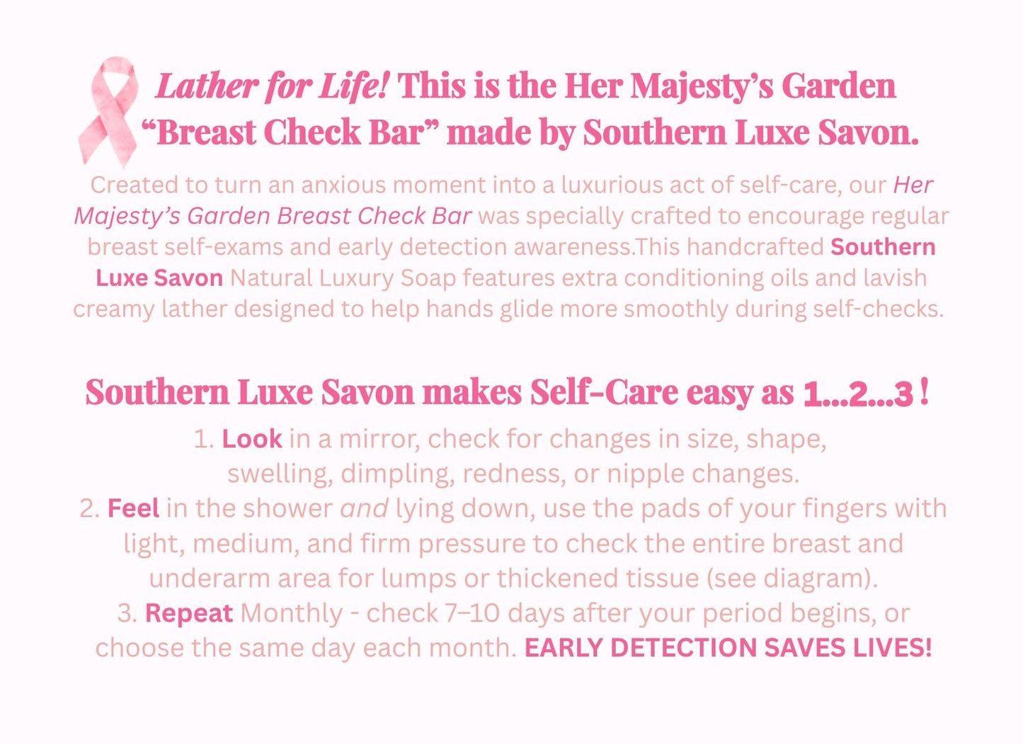 HER MAJESTY'S GARDEN BREAST CHECK BATH BAR - Southern Luxe Savon