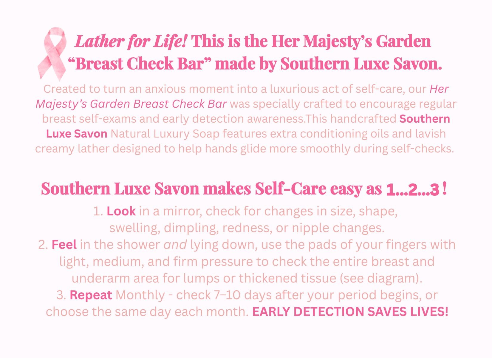 HER MAJESTY'S GARDEN BREAST CHECK BATH BAR - Southern Luxe Savon