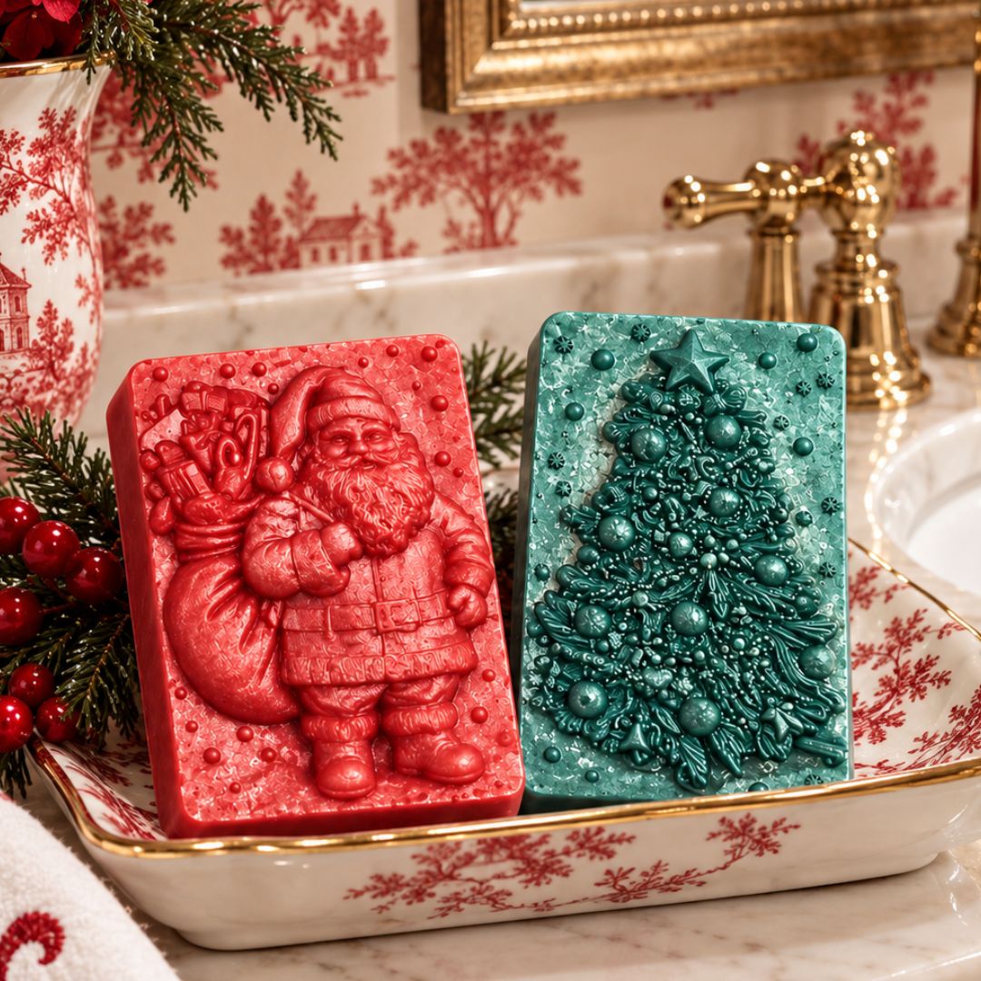 HOME FOR THE HOLIDAYS "CHRISTMAS TRADITIONS" LAVISH LATHER GUEST SOAPS - Southern Luxe Savon