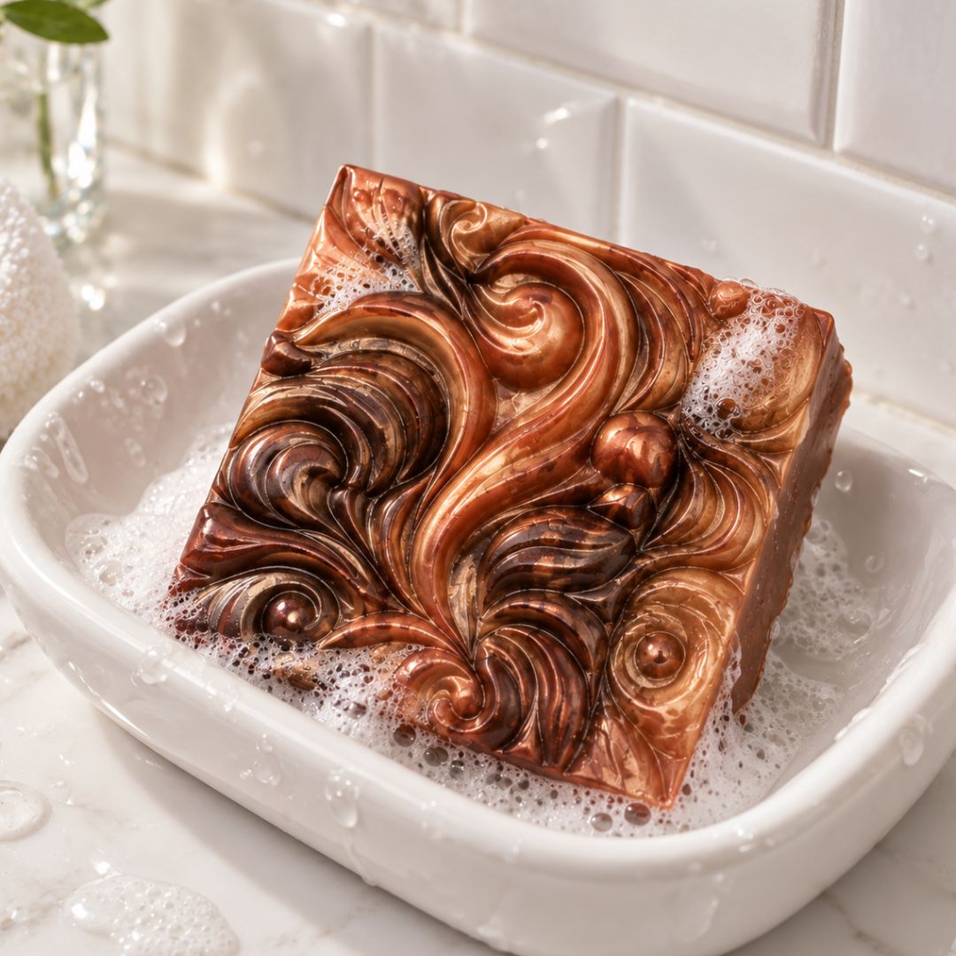 EMBER EMBRACE TUSSAH SILK "AUTUMN EMBERS" GUEST SOAPS - Southern Luxe Savon